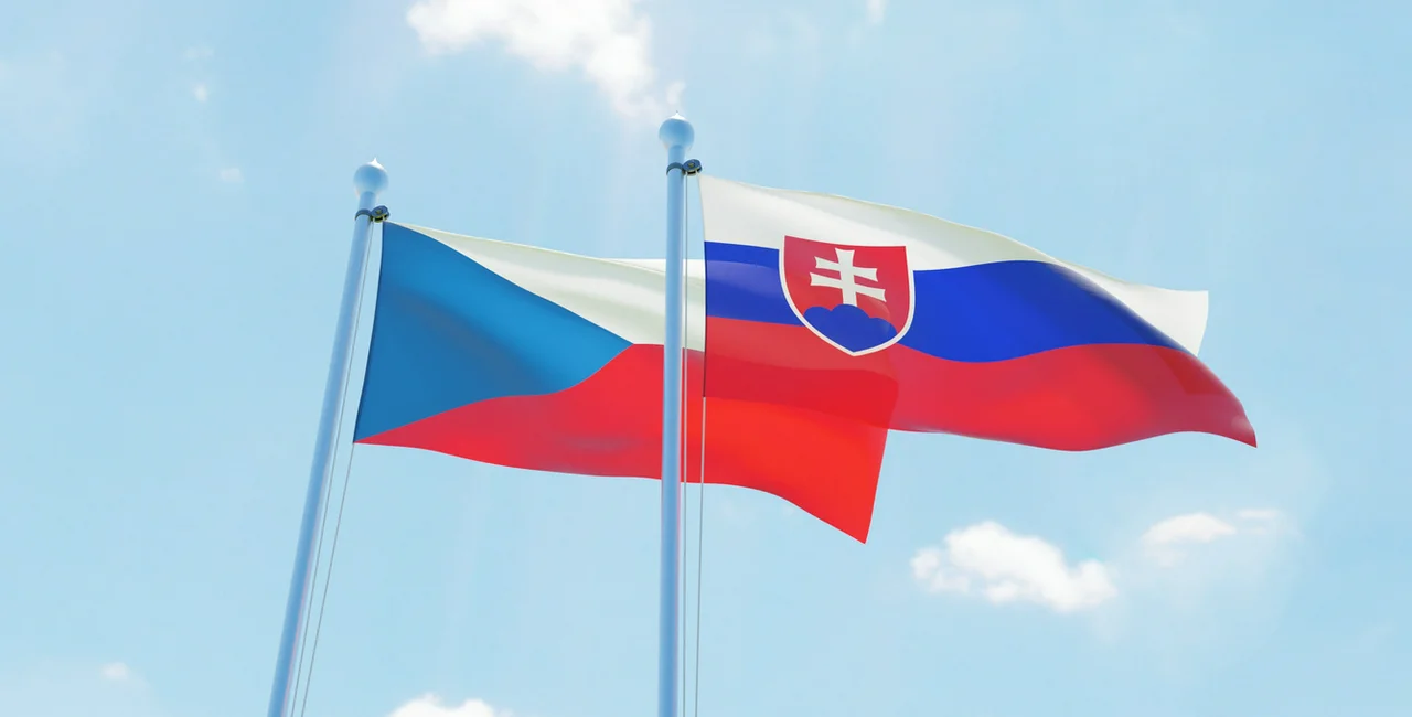 Flags of the Czech Republic and Slovakia