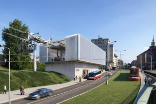 Visualization of the cable car station at Podbaba / via Praha.EU