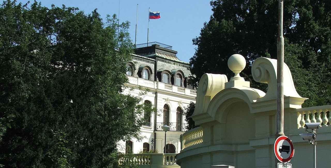 Russian Embassy in Prague via Wikimedia / I, Krokodyl
