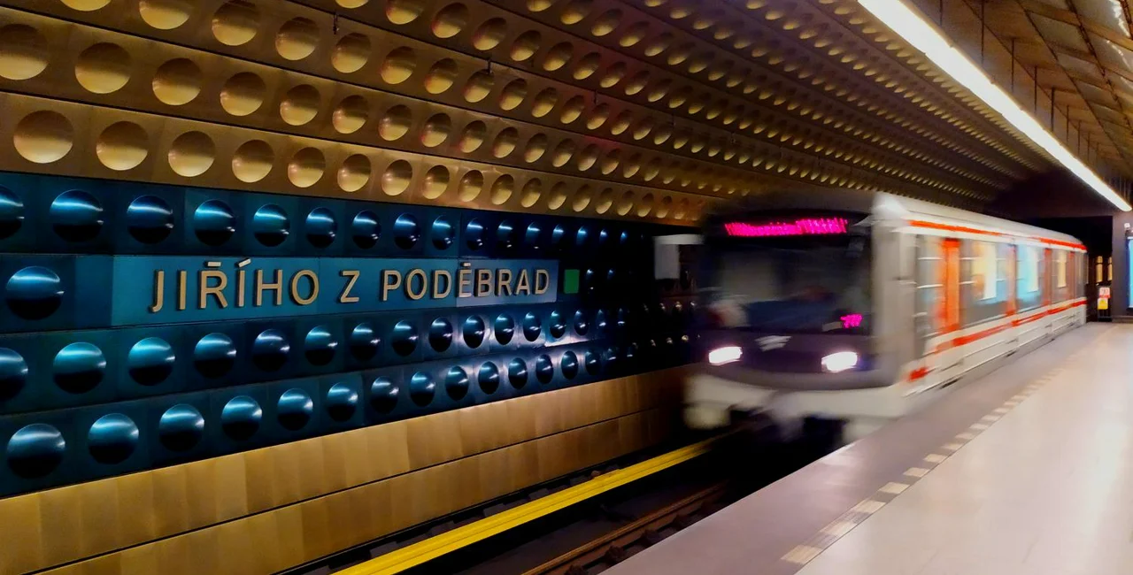 Jiřího z Poděbrad metro station / via Raymond Johnston