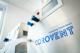 Corovent low cost, open-source ventilator, photo via cvut.cz