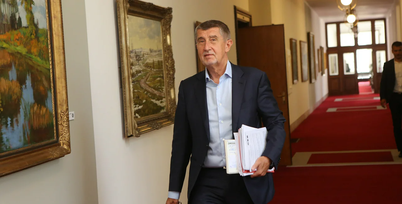 Czech Prime Minister Andrej Babiš during a government meeting on July 13 via vlada.cz