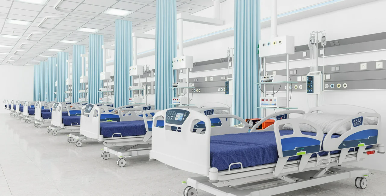 Empty beds in a hospital intensive care unit via iStock / onurdongel