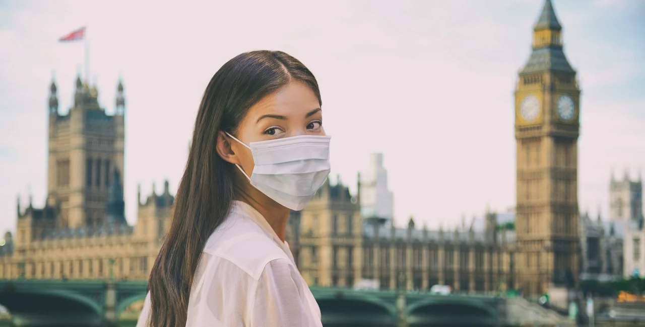 Woman in London during the coronavirus pandemic via iStock / Maridav