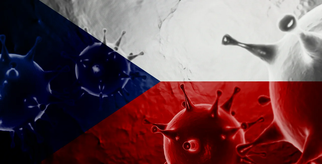 Coronavirus over Czech flag, illustrative concept via iStock / Alexander Sanchez