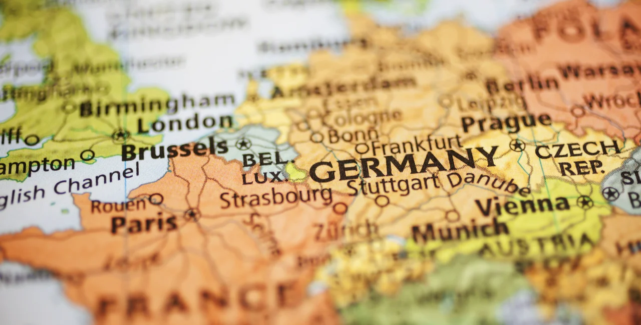 Map of European countries with focus on Germany, Czech Republic via iStock / fstop123