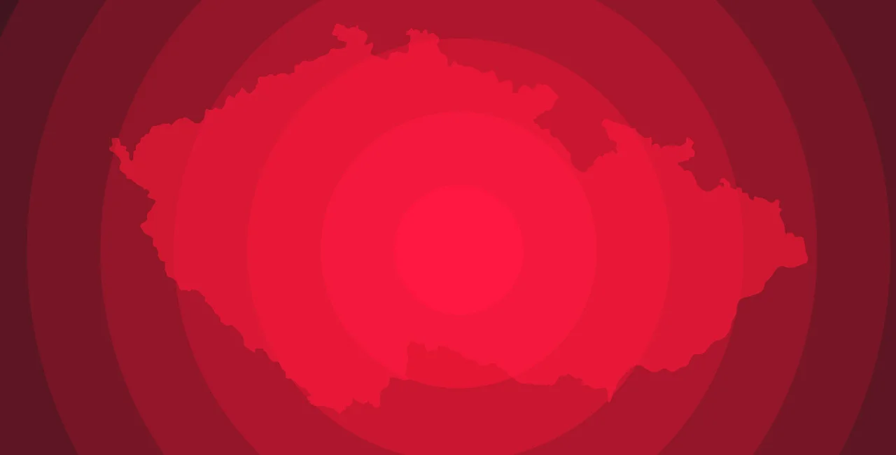 Red graphic of the Czech Republic