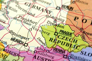 Map of central Europe with focus on Czech Republic, Germany via iStock / omersukrugoksu
