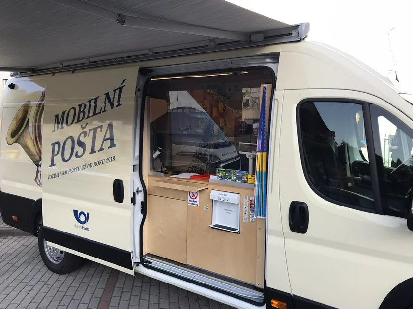 Mobile post office van via Czech Post