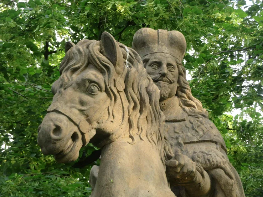 Statue of St Wenceslas by JG Bendl, now at  Vyšehrad / Raymond Johnston