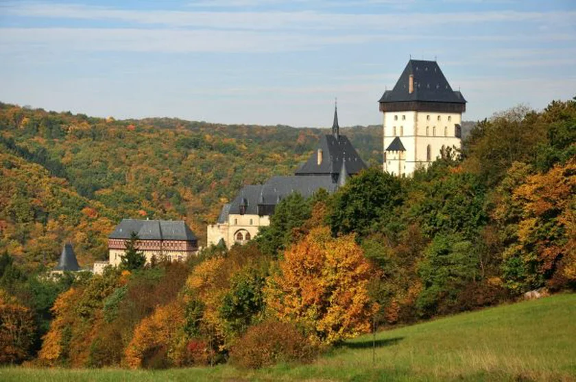 Karlstejn castle in autumn colors