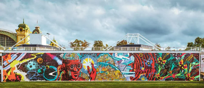 Finished mural at Výstaviště / via Praha.EU