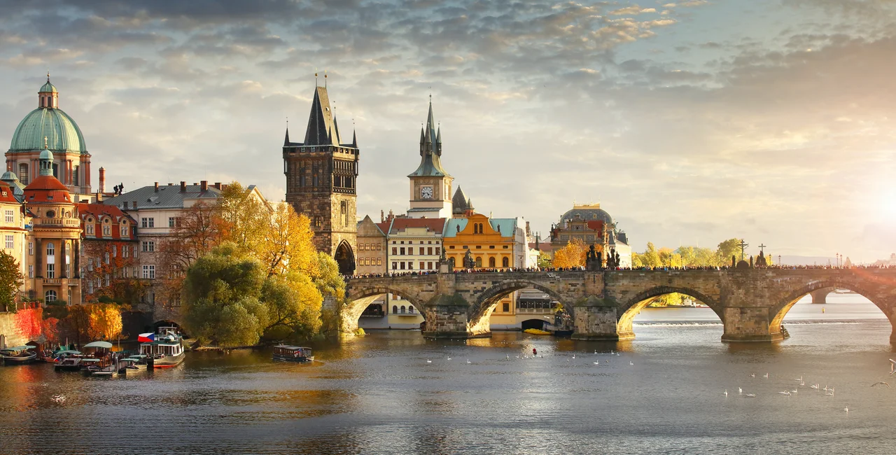 Beautiful view of the Charles Bridge in Prague, via iStock