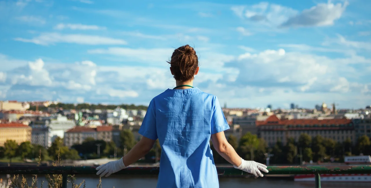 Medical professional overlooks Prague, via iStock / CentralITAlliance