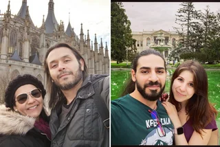 Left: Carine and Daniel. Right: Ioanna and Karim. Photos courtesy of the couples. 