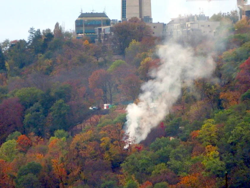 Smoke rising from the Church of St Michael / via Raymond Johnston