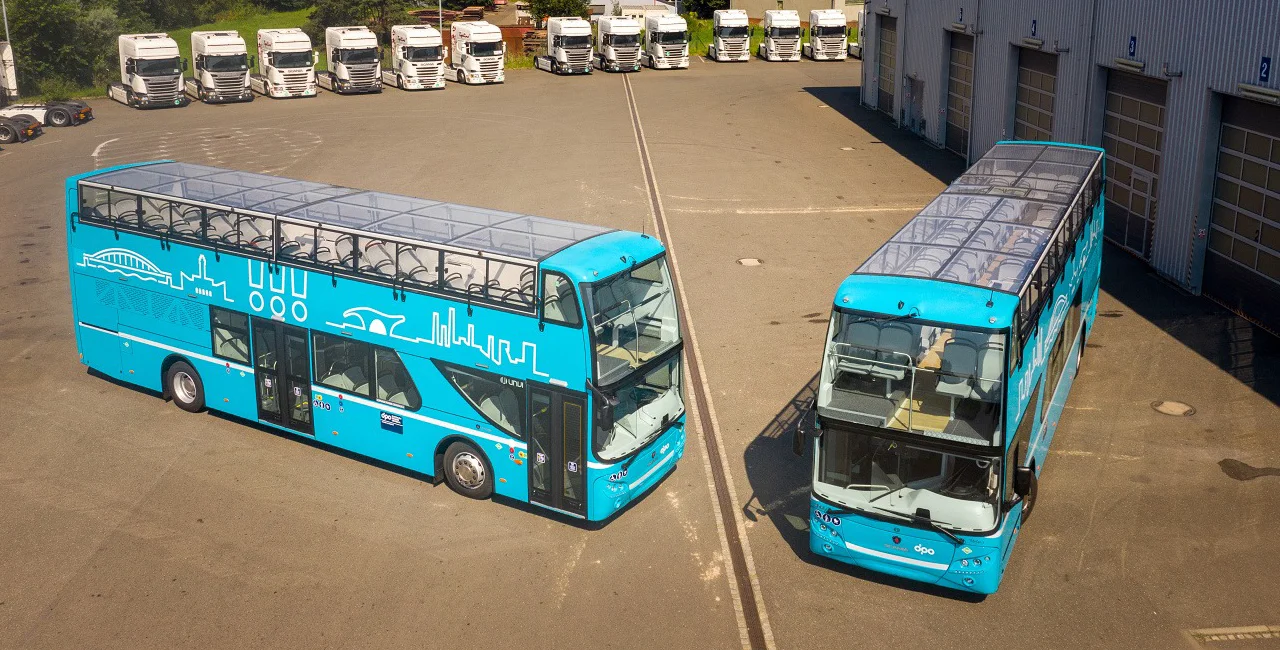 A photo of Ostrava's new double decker buses. Photo courtesy of Dopravní podnik Ostrava a.s./Twitter
