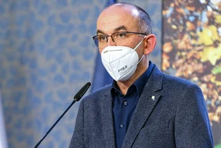 Czech Health Minister  Jan Blatný speaks at a November 2 press conference via vlada.cz