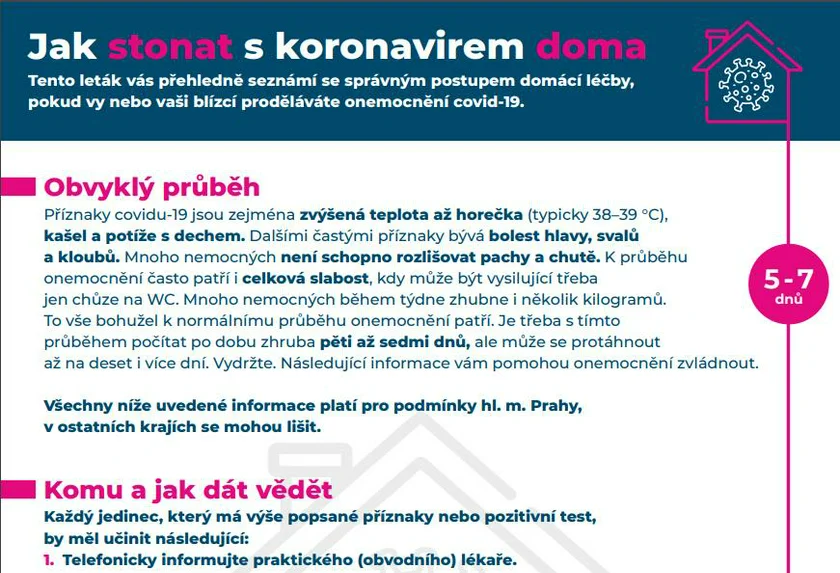 Detail of the new COVID-19 leaflet. (from Praha.EU)