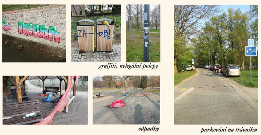 Some of the vandalism in Prague's Stromovka park. Photo courtesy of Prague 7 city officials.