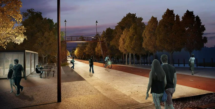 The promenade will connect different neighborhoods. (image: Tomáš Cach, Terra Florida, Petr Tej)