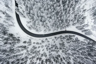 German road in winter via iStock / ollo