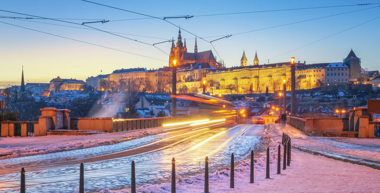 Prague Castle in winter via iStock / tichr