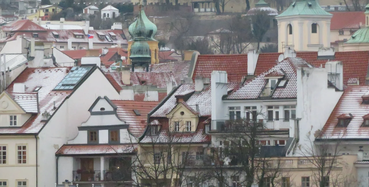 The snow-covered rooftops of Prague. Photo: Raymond Johnston