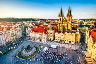 Aerial view of Prague's Old Town Square / photo via iStock Eloi_Omella