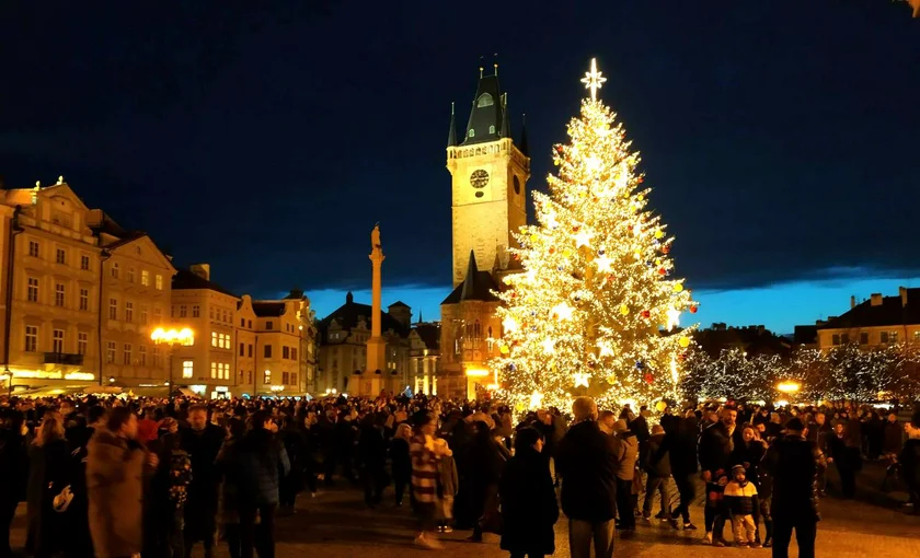 Christmas tree in Old Town Square. (photo: Raymond Johnston