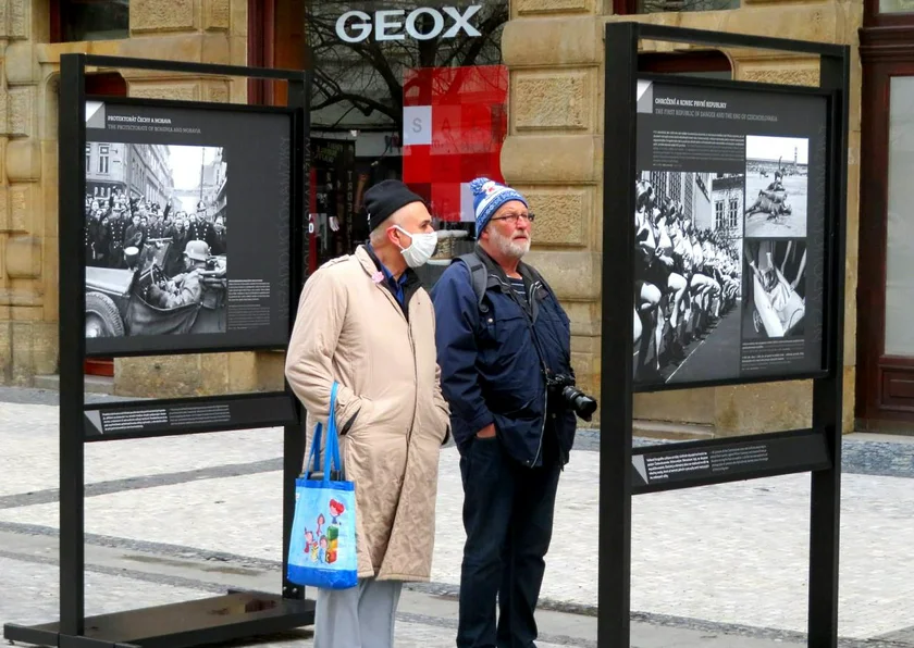 People look at an exhibition on censorship. (photo: Raymond Johnston)
