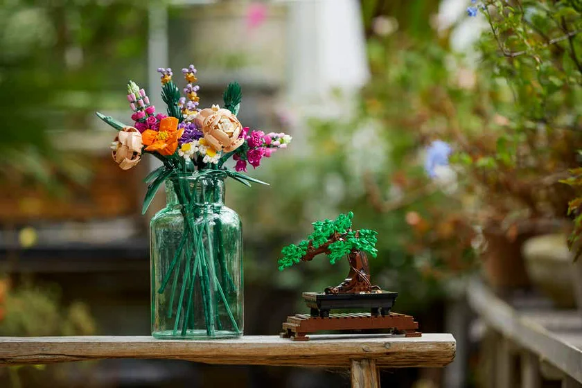 The flowers and bonsai tree are now available. Photo: Lego