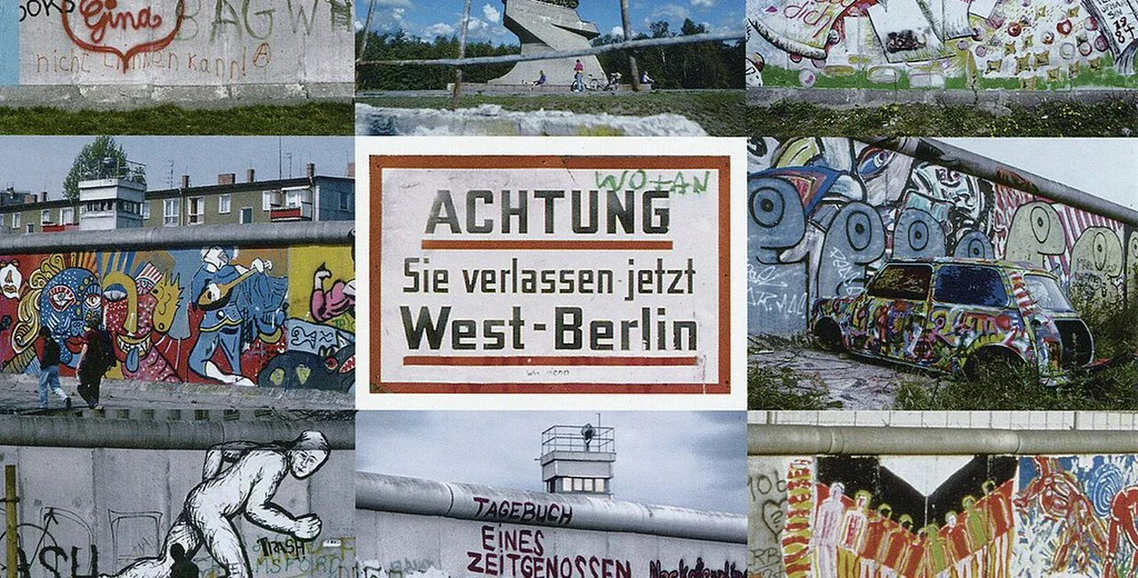 Sections of the Berlin Wall are heading to the Czech Republic. (Postcard from Checkpoint Charlie: Wikipedia Commons / Ray Swi-hymn from Sijhih-Taipei, Taiwan, CC BY-SA 2.0 
