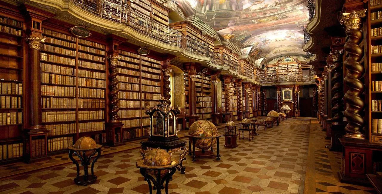 The Baroque library hall in the National Library at the Klementinum. (photo: PRague,EU)