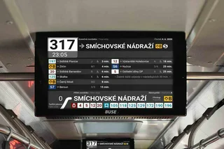 New generation transit sign being tested on a Prague bus. (Photo: Praha.EU)