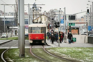 Trams approaching Hradcanska tram and metro station (Photo iStock: Humanitarian photographer working for UN Agencies)