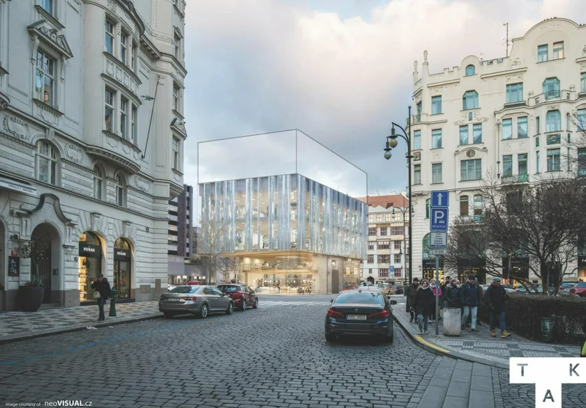 Side view of the original design of the shopping center. (image: NeoVisual.cz)