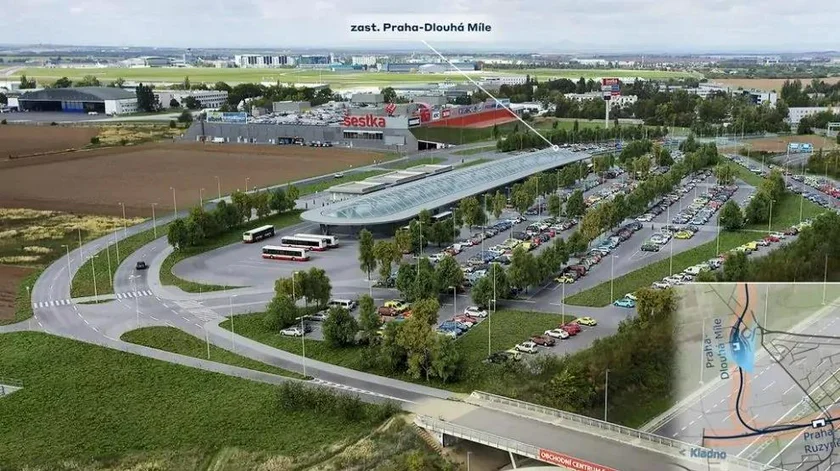 Visualization of the Dlouhá Míle station. (Source: Railway Administration)