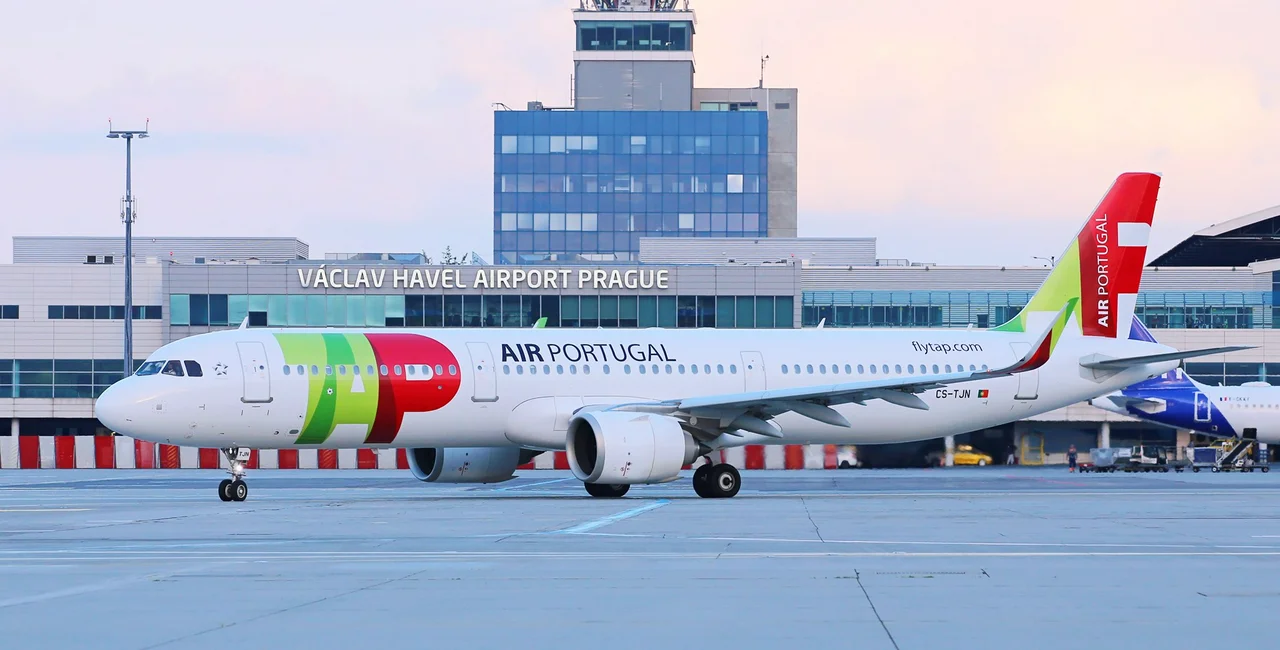 TAP Air Portugal plane at Prague Airport via Facebook / Prague Airport - Letiště Praha