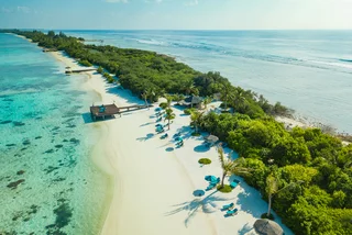 Aerial view of Canareef Resort Maldives, Herathera island, Addu atoll (photo: iStock/mbbirdy