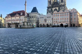 Over 22,000 crosses have appeared in Prague's Old Town Square on the anniversary of the first COVID-related death in the Czech Republic (Photo: Facebook David Bodeček)