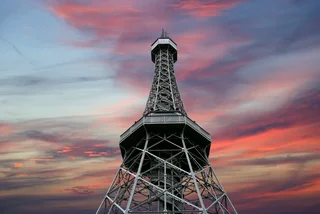 Petrin Lookout Tower (1892), Petrin Hill Park, Prague, Czech Republic (photo iStock - vladj55)