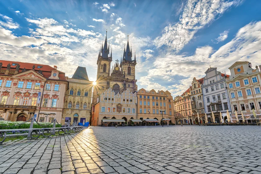 Prague's Old Town Square at Sunrise via iStock / Noppasin Wongchum
