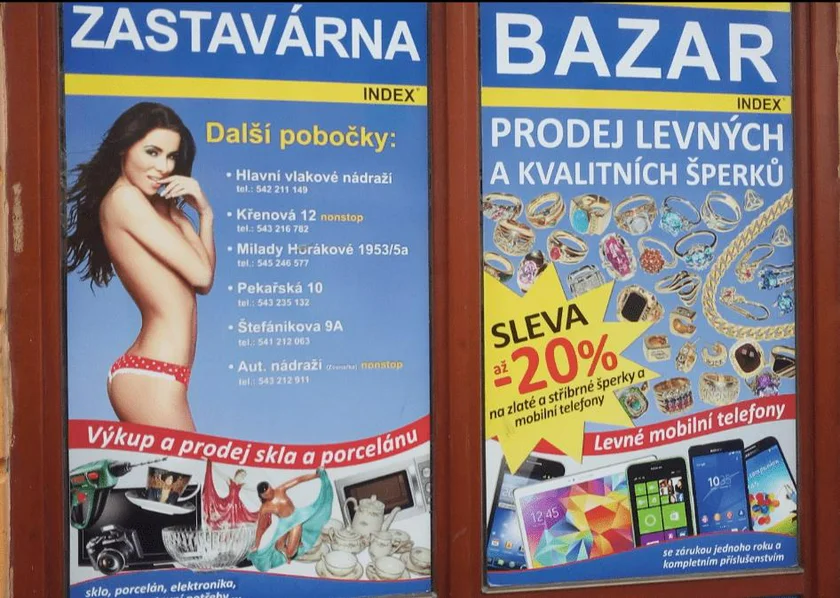 A similar ad for Zastavárna Index was nominated for a sexism award. (Photo: Nesehnutí)