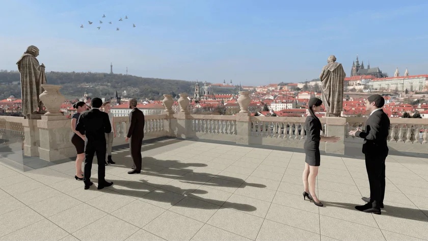 Rudolfinum terrace visualization via Česká filharmonie