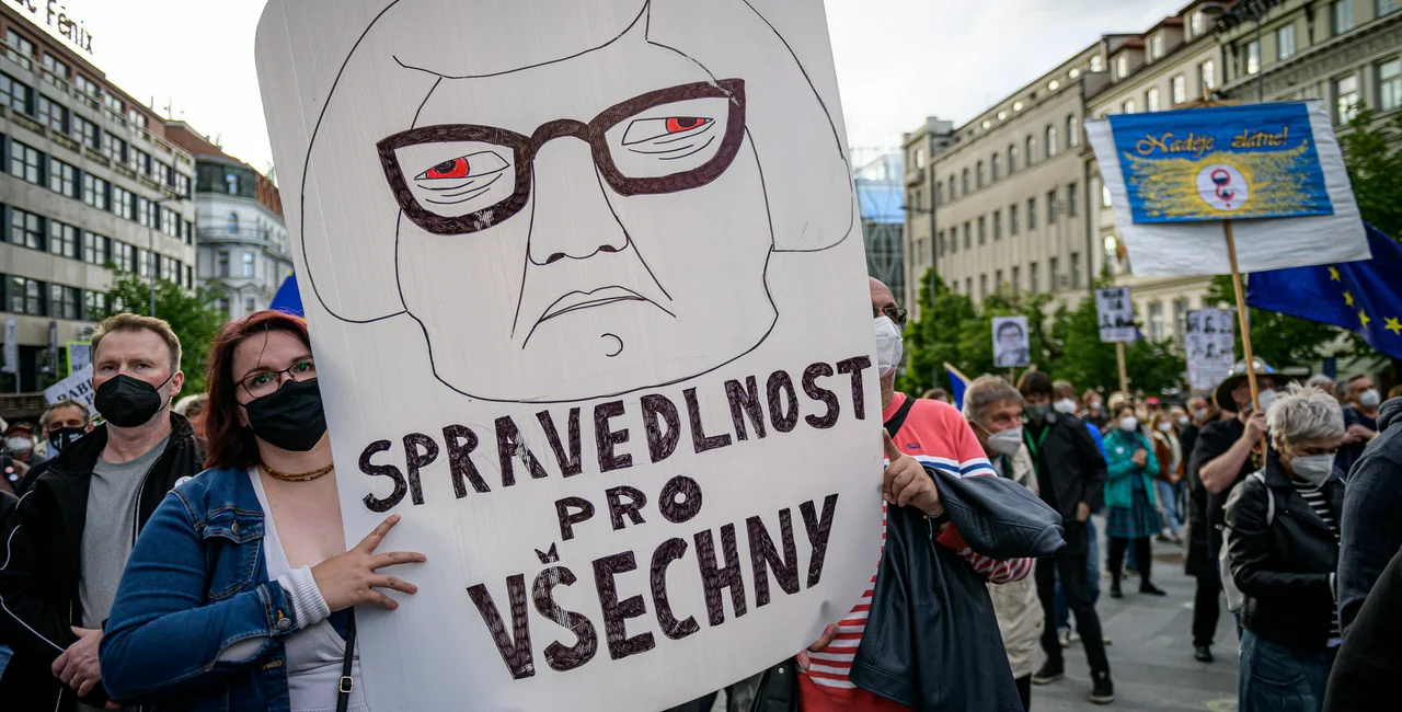 Last month protestors gathered on Prague's Wenceslas Square to demand the resignation of the Czech finance minister (photo via Facebook @milionchvilek) 