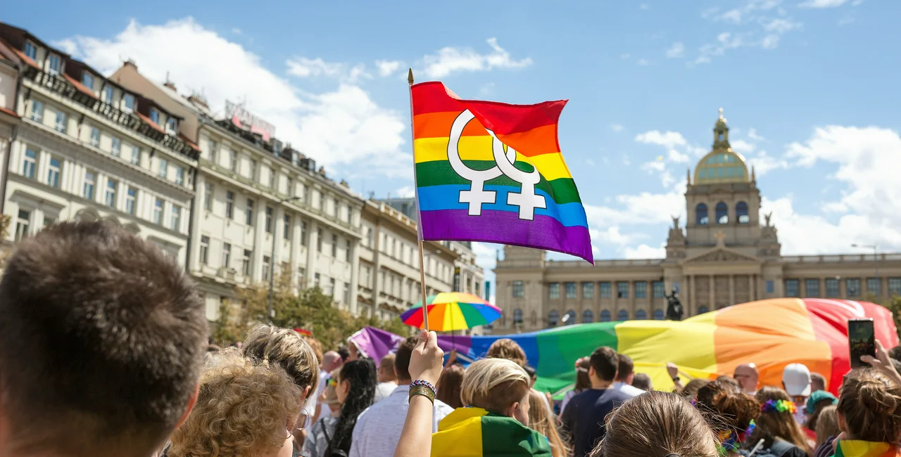  Rainbow flag at Pride parade on Wenceslas Square in front of the National Museum (photo iStock - Anna Chaplygina)