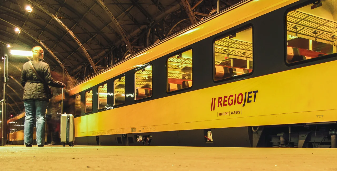 RegioJet passenger train at Prague's Main Train Station. Photo: iStock / kmn-network