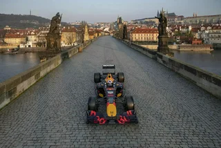 Formula One race car on Charles Bridge. (Photo: Red Bull)