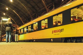 RegioJet passenger train at Prague's Main Train Station. Photo: iStock / kmn-network